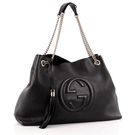 black gucci bag with chain strap